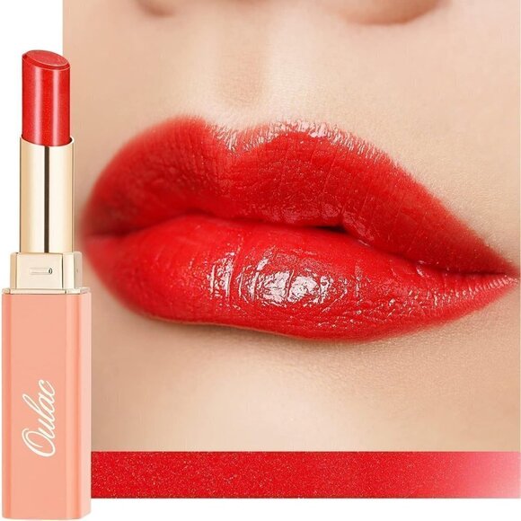 Oulac Red Moisture Shine Tinted Lip Balm Hydrating Lipstick Love Fighter S6 - Picture 1 of 7